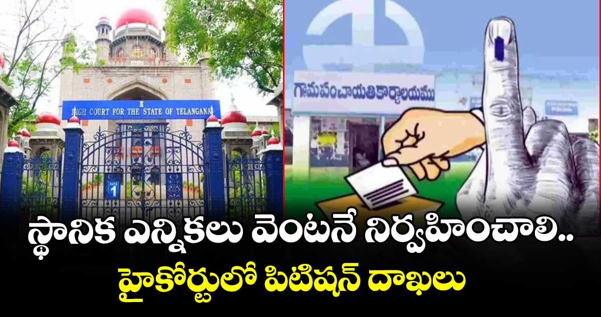 స్థానిక ఎన్నికలు వెంటనే నిర్వహించాలి..హైకోర్టులో పిటిషన్ దాఖలు
