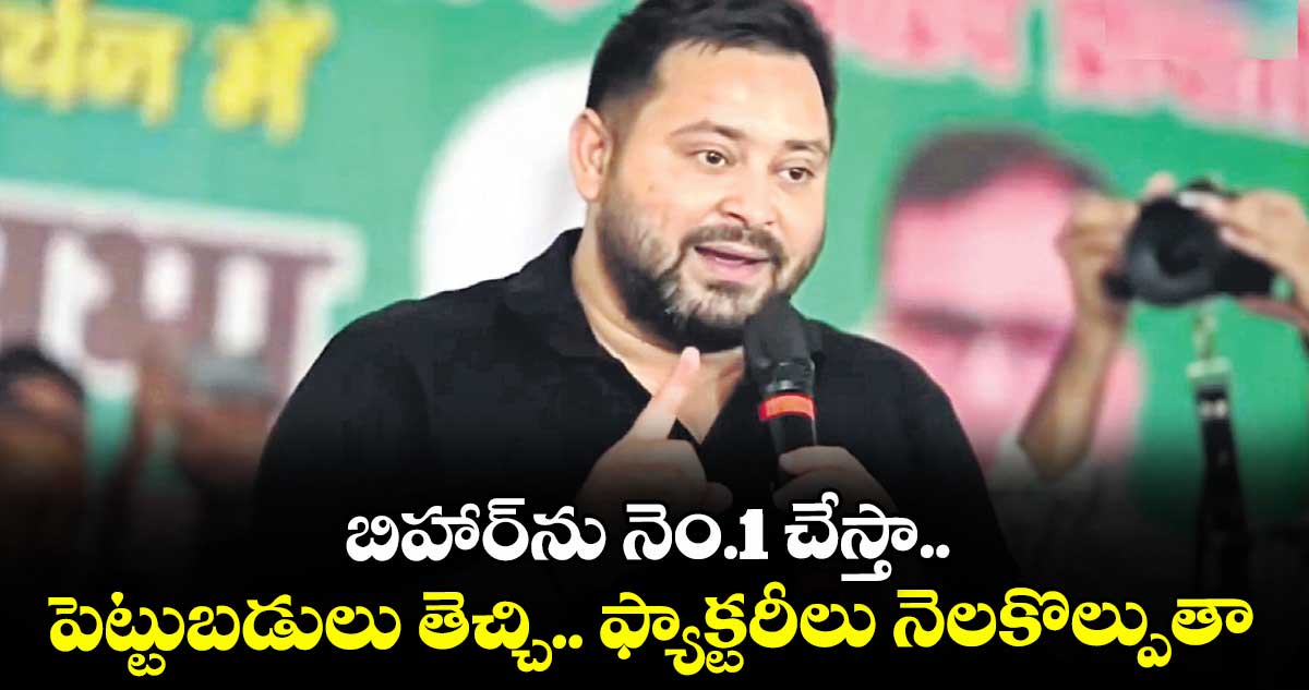 బిహార్ను నెం.1 చేస్తా.. పెట్టుబడులు తెచ్చి.. ఫ్యాక్టరీలు నెలకొల్పుతా: తేజస్వీ యాదవ్