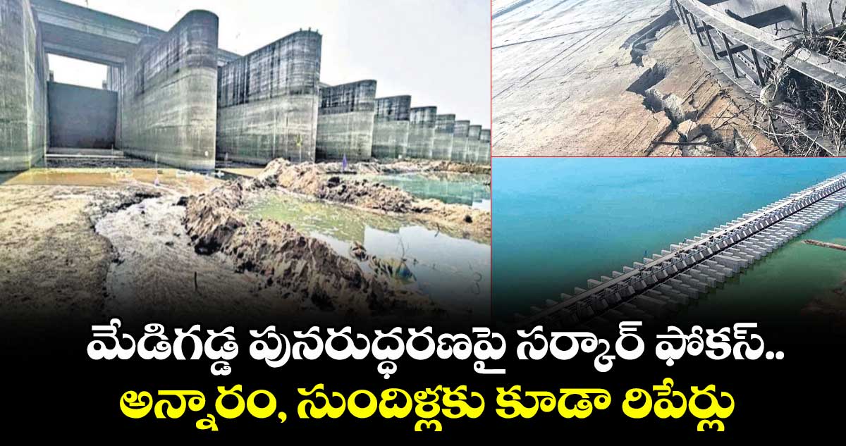 మేడిగడ్డ పునరుద్ధరణపై సర్కార్ ఫోకస్..  అన్నారం, సుందిళ్లకు కూడా రిపేర్లు