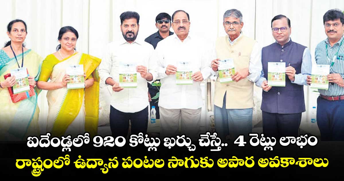 ఐదేండ్లలో 920 కోట్లు ఖర్చు చేస్తే.. 4 రెట్లు లాభం రాష్ట్రంలో ఉద్యాన పంటల సాగుకు అపార అవకాశాలు