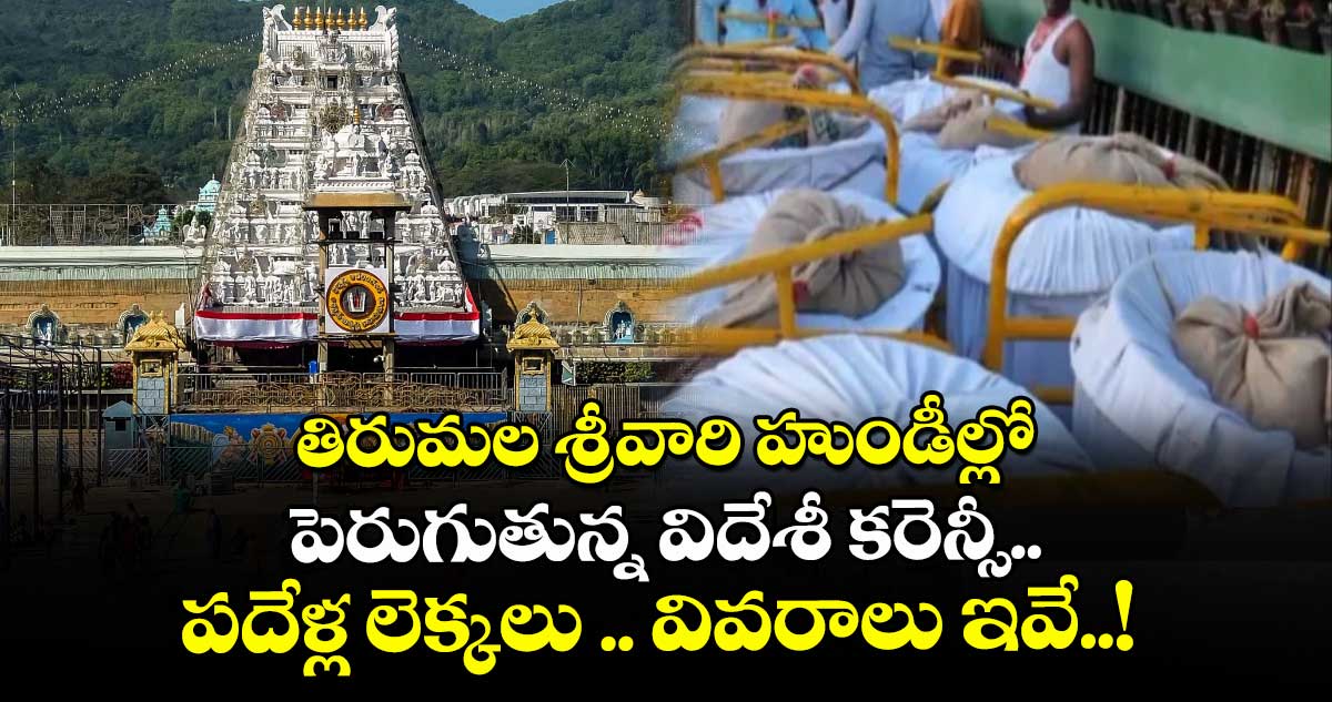 తిరుమల శ్రీవారి హుండీల్లో పెరుగుతున్న విదేశీ కరెన్సీ... పదేళ్ల లెక్కలు .. వివరాలు ఇవే..!