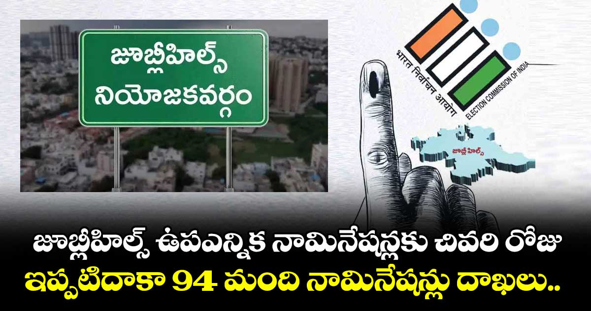 జూబ్లీహిల్స్ ఉపఎన్నిక నామినేషన్లకు చివరి రోజు... ఇప్పటిదాకా 94 మంది నామినేషన్లు దాఖలు..