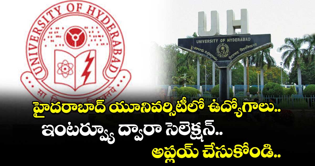 హైదరాబాద్ యూనివర్సిటీలో ఉద్యోగాలు.. ఇంటర్వ్యూ ద్వారా సెలెక్షన్.. అప్లయ్ చేసుకోండి..