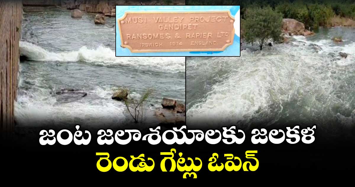 జంట జలాశయాలకు జలకళ.. రెండు గేట్లు ఓపెన్