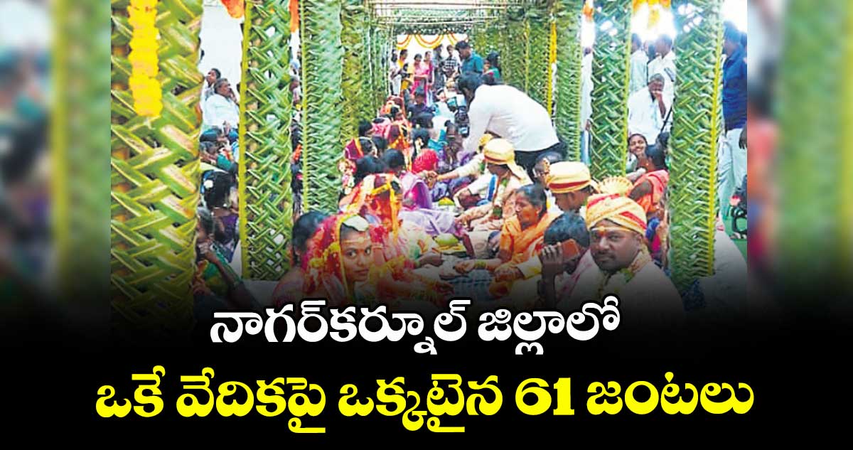 నాగర్కర్నూల్ జిల్లాలో ఒకే వేదికపై ఒక్కటైన 61 జంటలు