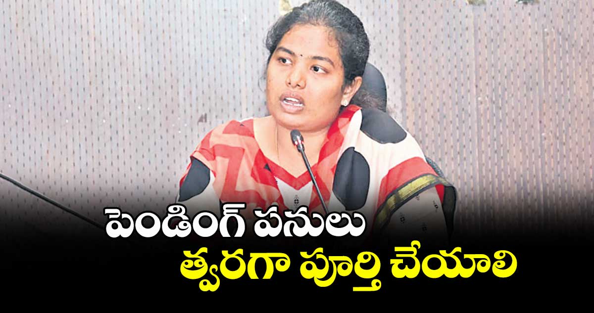  పెండింగ్ పనులు త్వరగా పూర్తి చేయాలి : కలెక్టర్ డాక్టర్ శ్రీజ 