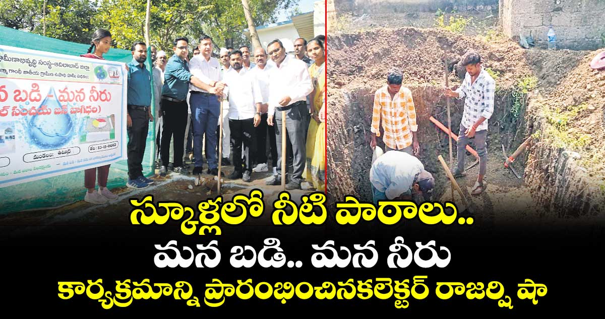 స్కూళ్లలో  నీటి  పాఠాలు.. మన బడి.. మన నీరు  కార్యక్రమాన్ని ప్రారంభించిన కలెక్టర్‌ రాజర్షి షా