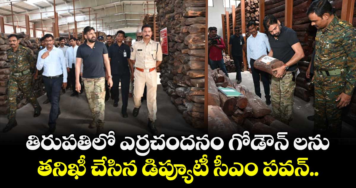 తిరుపతిలో ఎర్రచందనం గోడౌన్ లను తనిఖీ చేసిన డిప్యూటీ సీఎం పవన్..