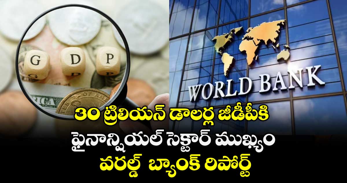 30 ట్రిలియన్‌‌‌‌ డాలర్ల జీడీపీకి ఫైనాన్షియల్ సెక్టార్ ముఖ్యం: వరల్డ్‌  బ్యాంక్ రిపోర్ట్‌
