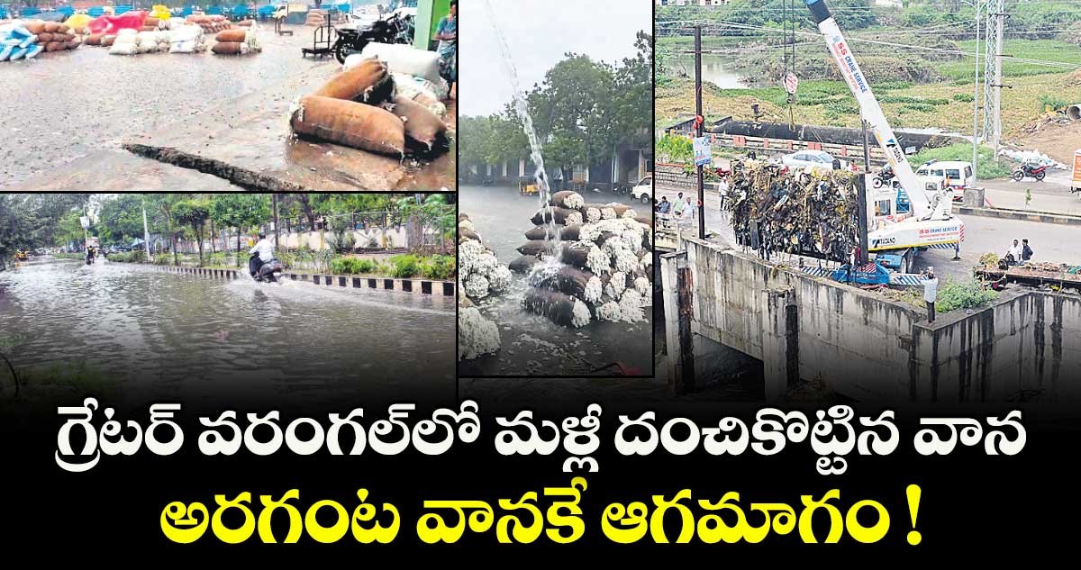 గ్రేటర్‌‌‌‌ వరంగల్⁭లో మళ్లీ దంచికొట్టిన వాన.. అరగంట వానకే  ఆగమాగం !