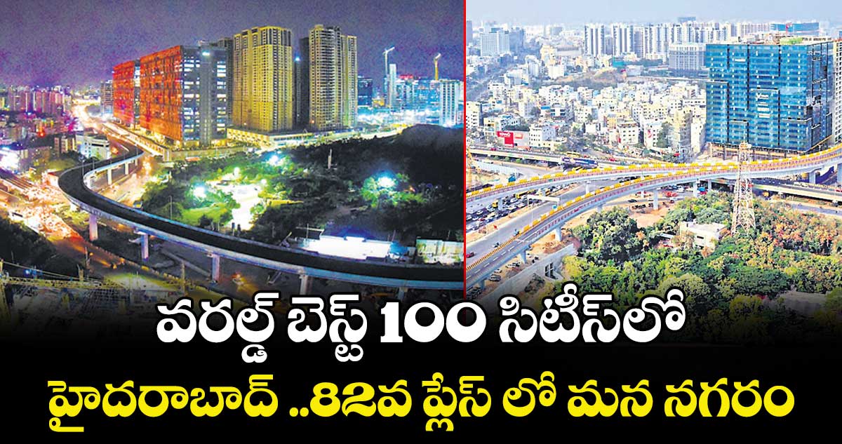 వరల్డ్ బెస్ట్ 100 సిటీస్ లో  హైదరాబాద్ ..82వ ప్లేస్లో మన నగరం    