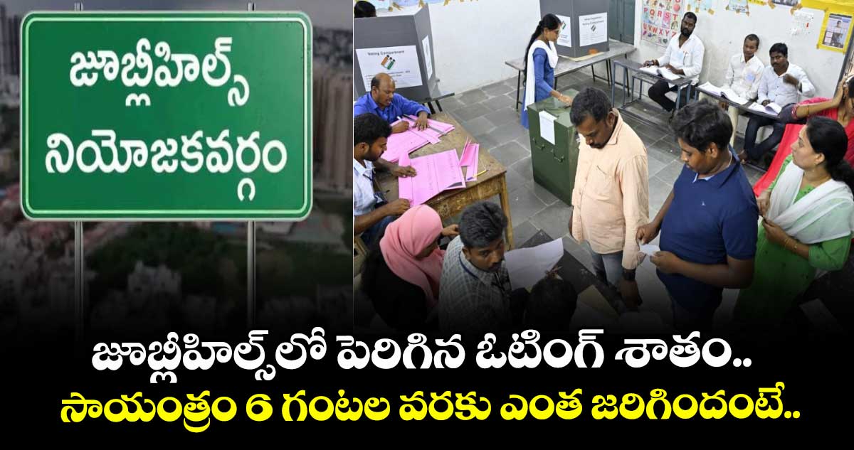 జూబ్లీహిల్స్⁭లో పెరిగిన ఓటింగ్ శాతం.. సాయంత్రం 6 గంటల వరకు ఎంత జరిగిందంటే..