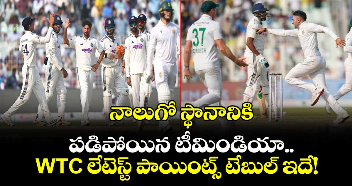 WTC Points Table: నాలుగో స్థానానికి పడిపోయిన టీమిండియా.. WTC లేటెస్ట్ పాయింట్స్ టేబుల్‌ ఇదే!