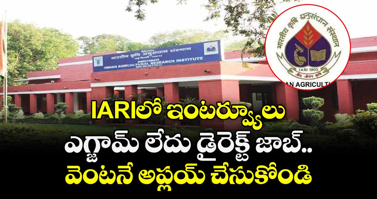 IARIలో ఇంటర్వ్యూలు.. ఎగ్జామ్ లేదు డైరెక్ట్ జాబ్.. వెంటనే అప్లయ్ చేసుకోండి..     