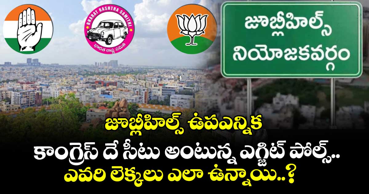 జూబ్లీహిల్స్ ఉపఎన్నిక: కాంగ్రెస్ దే సీటు అంటున్న ఎగ్జిట్ పోల్స్.. ఎవరి లెక్కలు ఎలా ఉన్నాయి..?