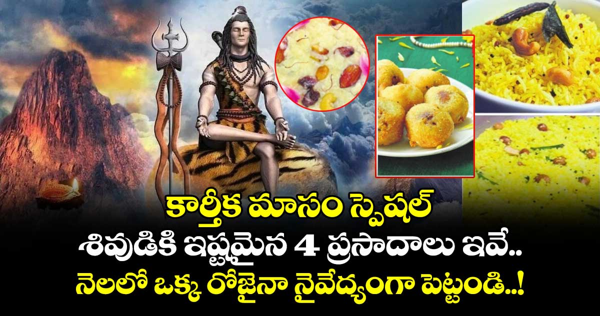 కార్తీక మాసం స్పెషల్ : శివుడికి ఇష్టమైన 4 ప్రసాదాలు ఇవే.. నెలలో ఒక్క రోజైనా నైవేద్యంగా పెట్టండి..!
