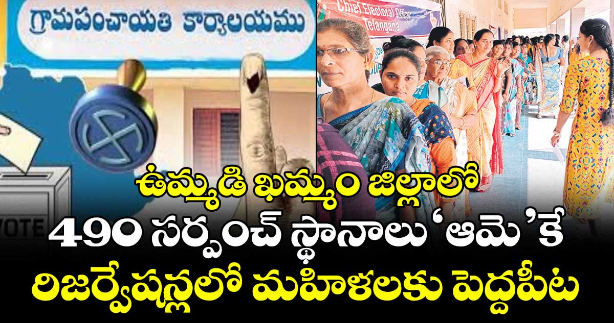 ఉమ్మడి ఖమ్మం జిల్లాలో 490 సర్పంచ్ స్థానాలు ‘ఆమె’కే..రిజర్వేషన్లలో మహిళలకు పెద్దపీట