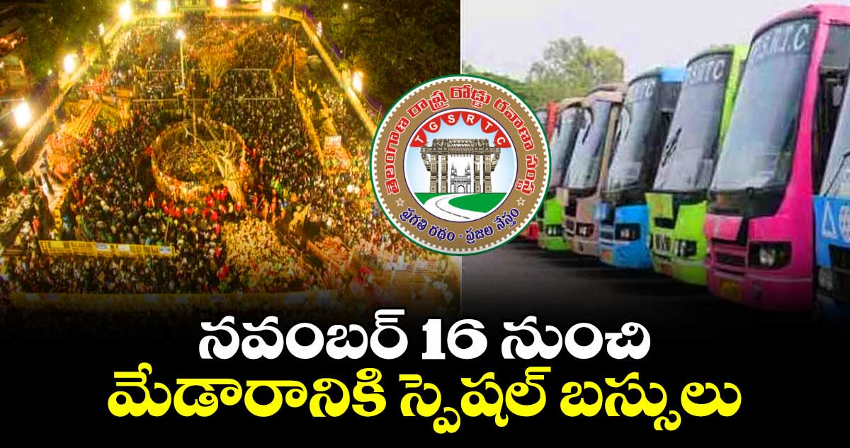 నవంబర్ 16  నుంచి మేడారానికి స్పెషల్‌‌ బస్సులు