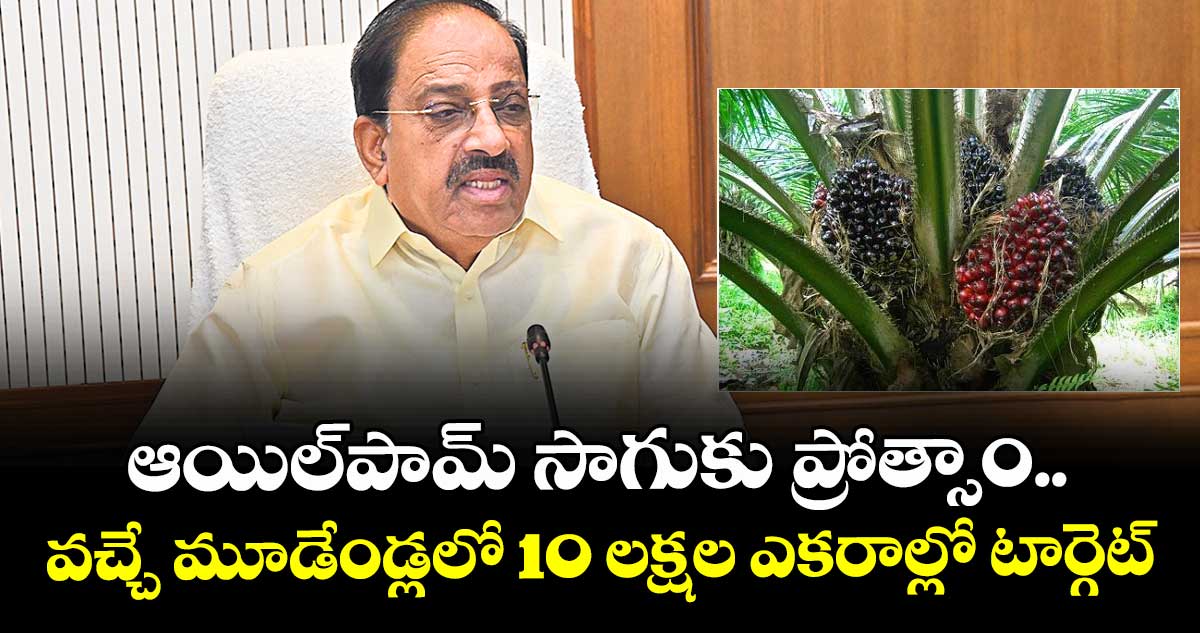ఆయిల్పామ్ సాగుకు ప్రోత్సాం.. వచ్చే మూడేండ్లలో 10 లక్షల ఎకరాల్లో టార్గెట్: మంత్రి తుమ్మల 