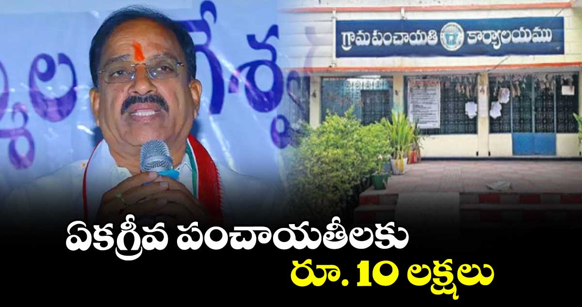 ఏకగ్రీవ పంచాయతీలకు రూ. 10 లక్షలు : మంత్రి తుమ్మల నాగేశ్వరరావు