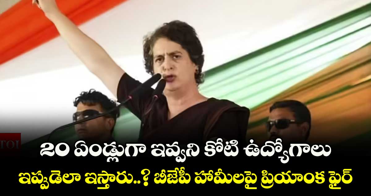 20 ఏండ్లుగా ఇవ్వని కోటి ఉద్యోగాలు.. ఇప్పుడెలా ఇస్తారు..? బీజేపీ హామీలపై ప్రియాంక ఫైర్