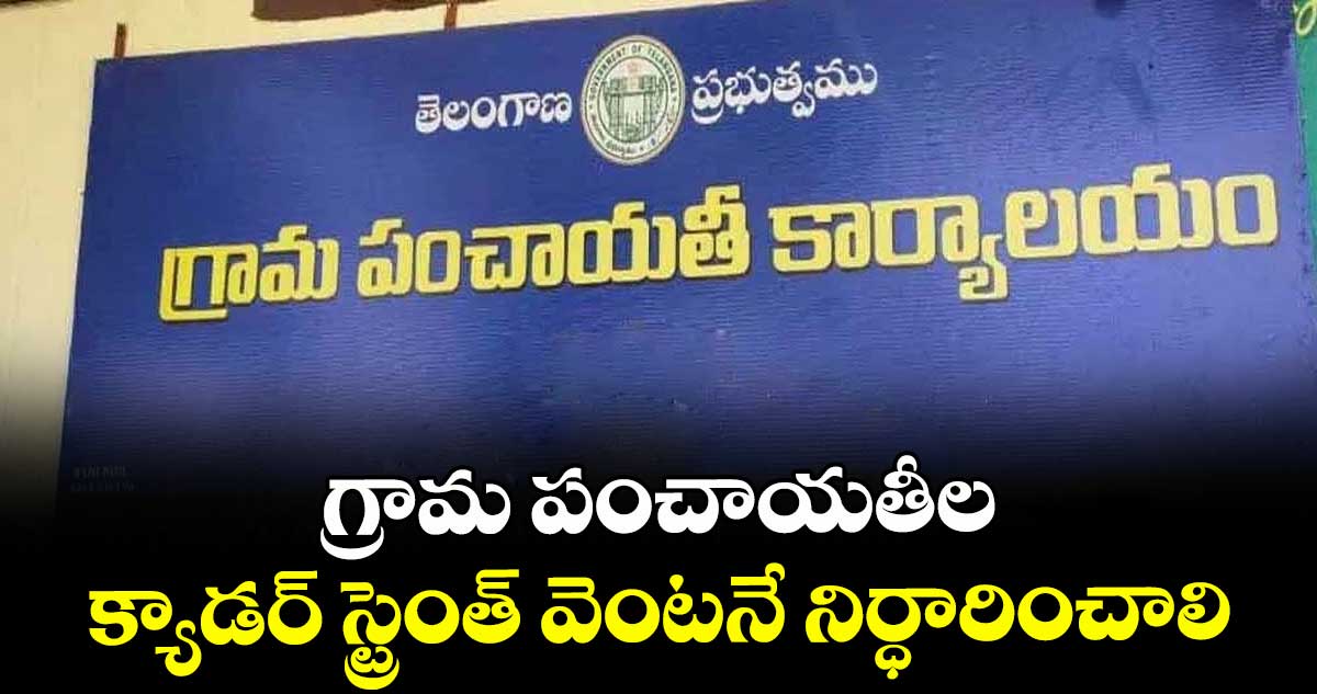 గ్రామ పంచాయతీల క్యాడర్ స్ట్రెంత్ వెంటనే నిర్ధారించాలి