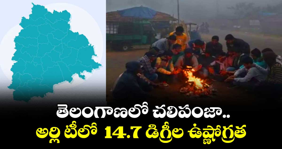 తెలంగాణలో చలిపంజా.. అర్లి టీలో  14.7 డిగ్రీల ఉష్ణోగ్రత
