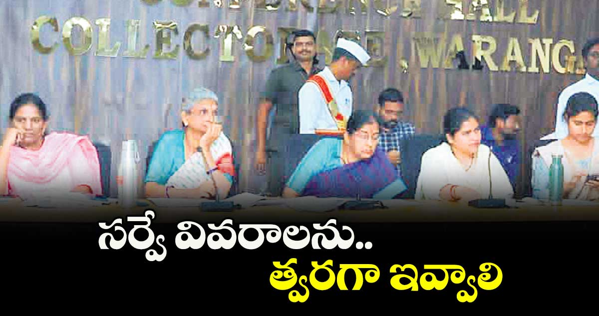 సర్వే వివరాలను త్వరగా ఇవ్వాలి : కలెక్టర్ సత్య శారద