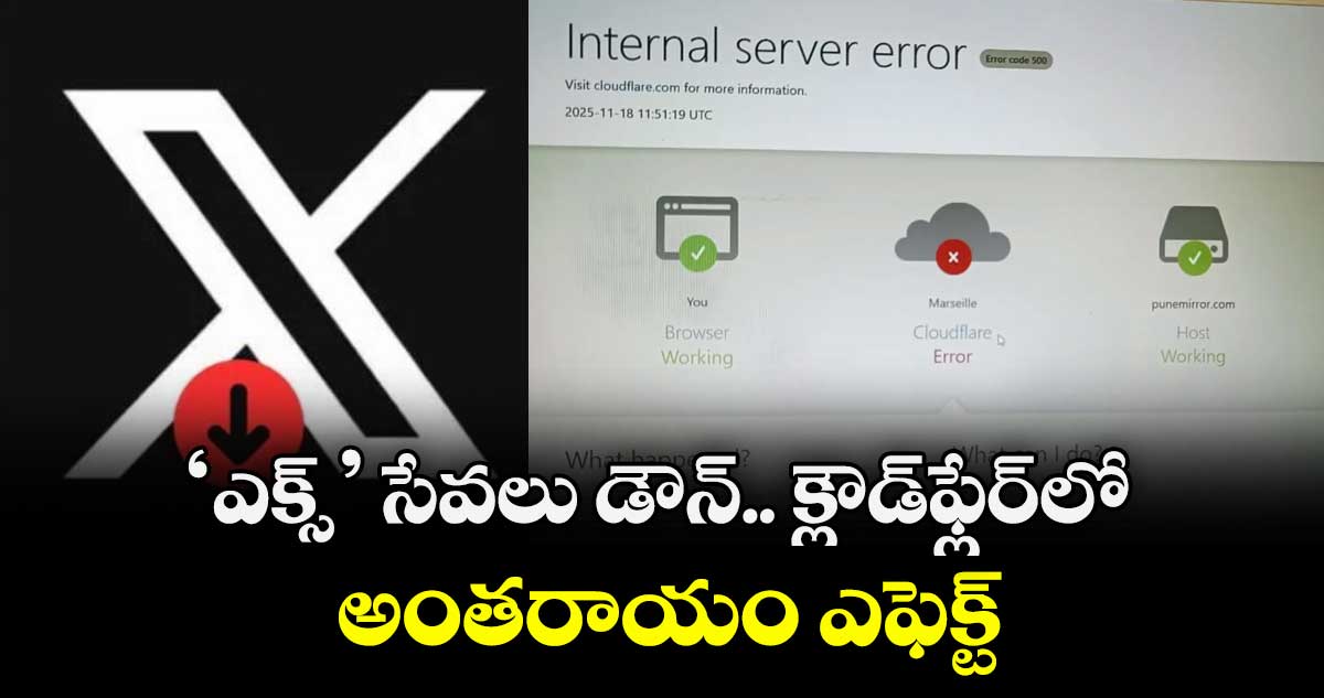 ‘ఎక్స్’ సేవలు డౌన్.. క్లౌడ్⁭ఫ్లేర్⁭⁭లో అంతరాయం ఎఫెక్ట్