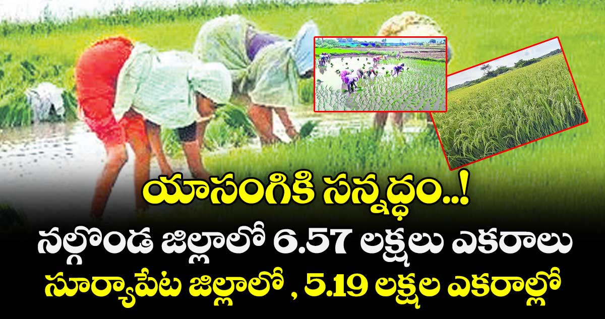 యాసంగికి సన్నద్ధం..!..నల్గొండ జిల్లాలో 6.57 లక్షలు ఎకరాలు, సూర్యాపేట జిల్లాలో , 5.19 లక్షల ఎకరాల్లో సాగు అంచనా