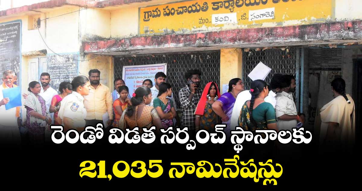 రెండో విడత సర్పంచ్ స్థానాలకు 21,035 నామినేషన్లు