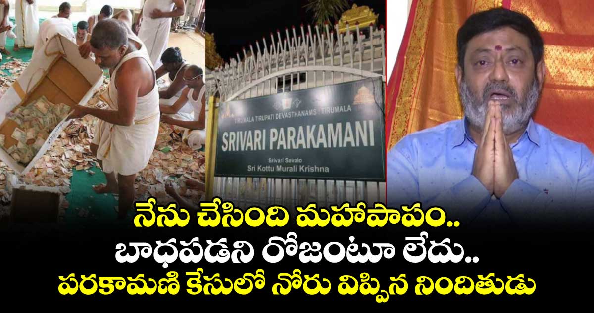 నేను చేసింది మహాపాపం ..బాధపడని రోజంటూ లేదు.. పరకామణి కేసులో నోరు విప్పిన నిందితుడు