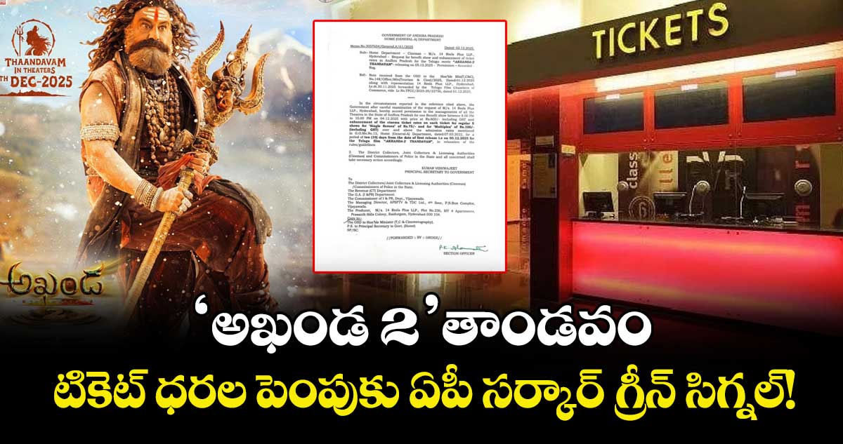 Balakrishna: 'అఖండ 2' తాండవం: టికెట్ ధరల పెంపుకు ఏపీ సర్కార్ గ్రీన్ సిగ్నల్!
