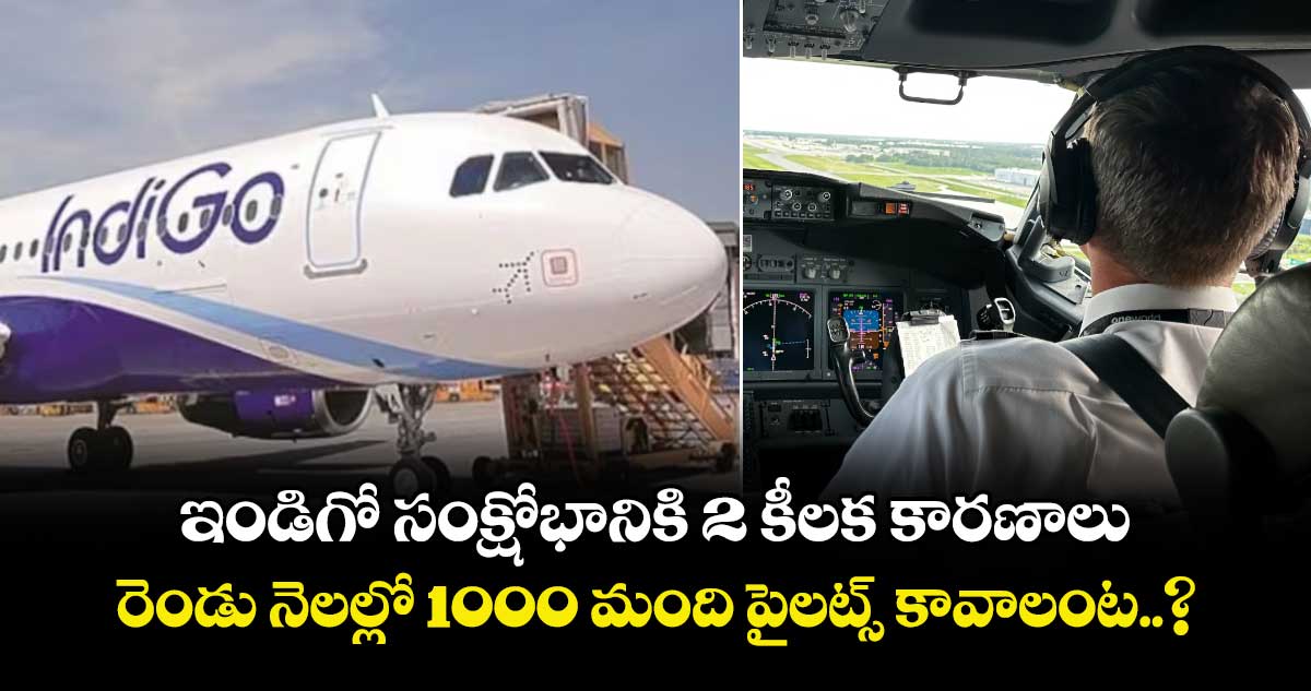 ఇండిగో సంక్షోభానికి 2 కీలక కారణాలు.. రెండు నెలల్లో 1000 మంది పైలట్స్ కావాలంట..?