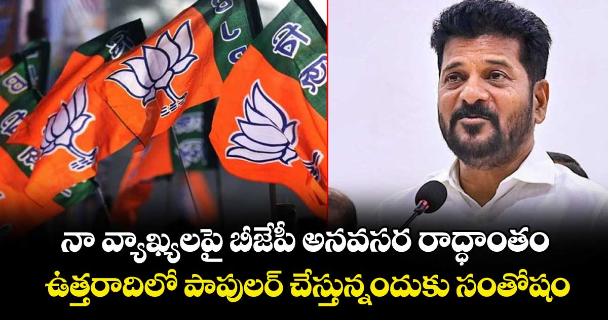 నా వ్యాఖ్యలపై బీజేపీ అనవసర రాద్ధాంతం..ఉత్తరాదిలో పాపులర్ చేస్తున్నందుకు సంతోషం