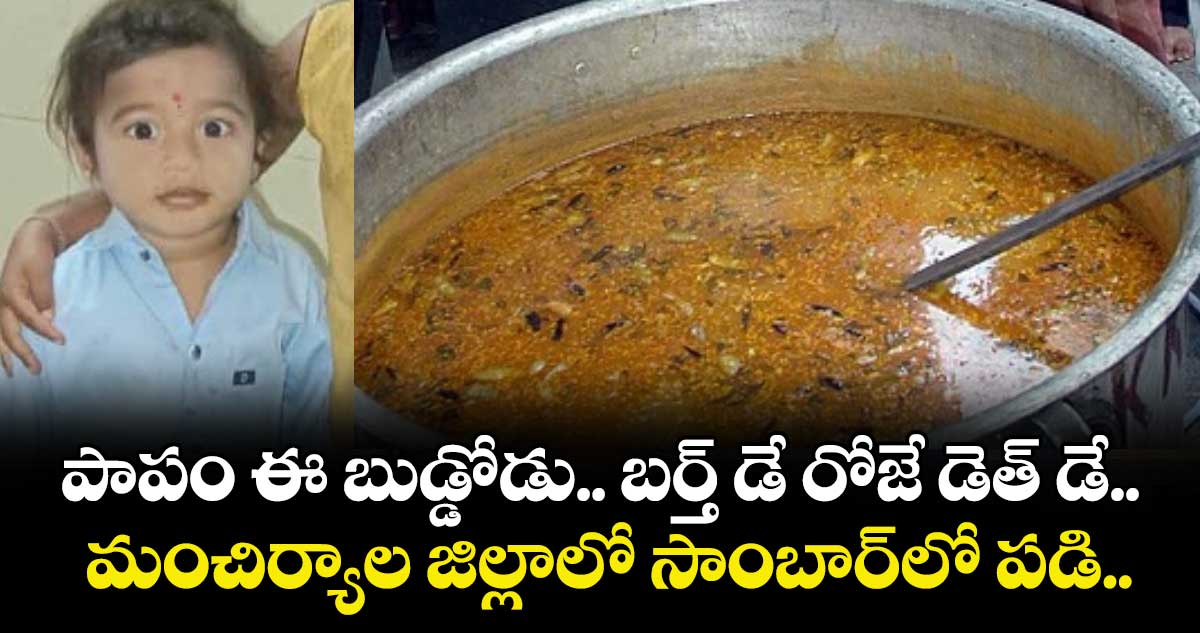 పాపం ఈ బుడ్డోడు.. బర్త్ డే రోజే డెత్ డే.. మంచిర్యాల జిల్లాలో సాంబార్⁭లో పడి..