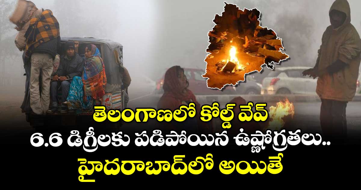తెలంగాణలో కోల్డ్ వేవ్.. 6.6 డిగ్రీలకు పడిపోయిన ఉష్ణోగ్రతలు.. హైదరాబాద్⁬లో అయితే..