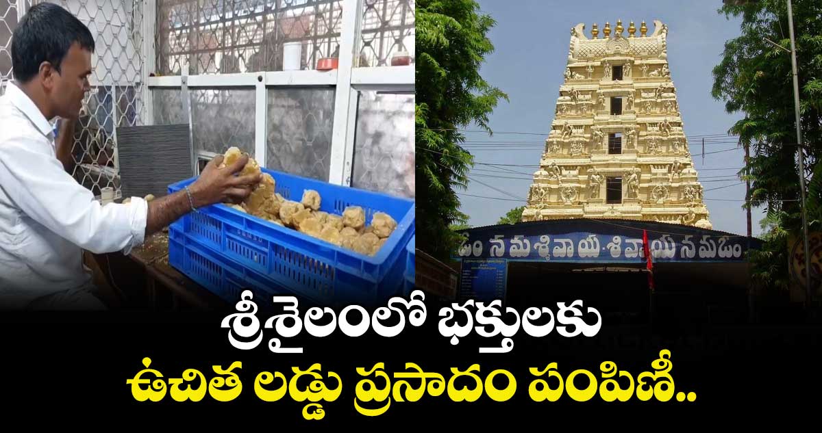 శ్రీశైలంలో భక్తులకు ఉచిత లడ్డు ప్రసాదం పంపిణీ.. 