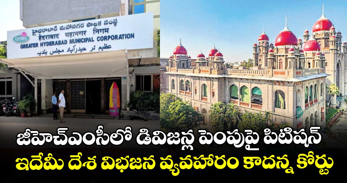 జీహెచ్‌‌ఎంసీలో డివిజన్ల పెంపుపై పిటిషన్..ఇదేమీ దేశ విభజన వ్యవహారం కాదన్న కోర్టు