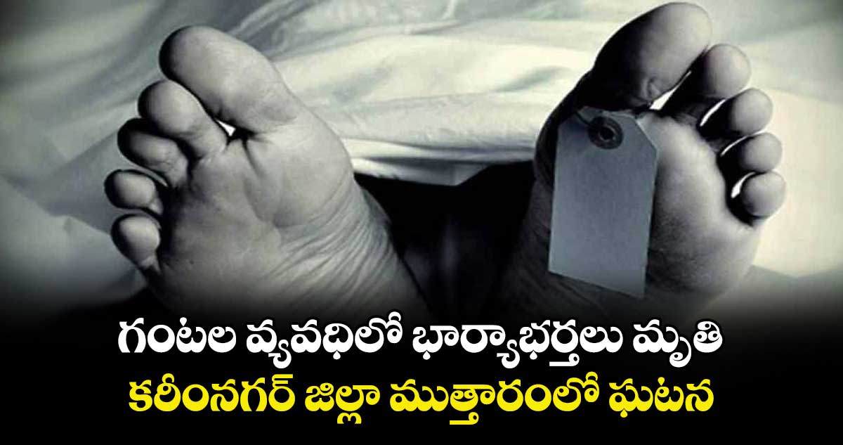 గంటల వ్యవధిలో భార్యాభర్తలు మృతి... కరీంనగర్ జిల్లా ముత్తారంలో ఘటన