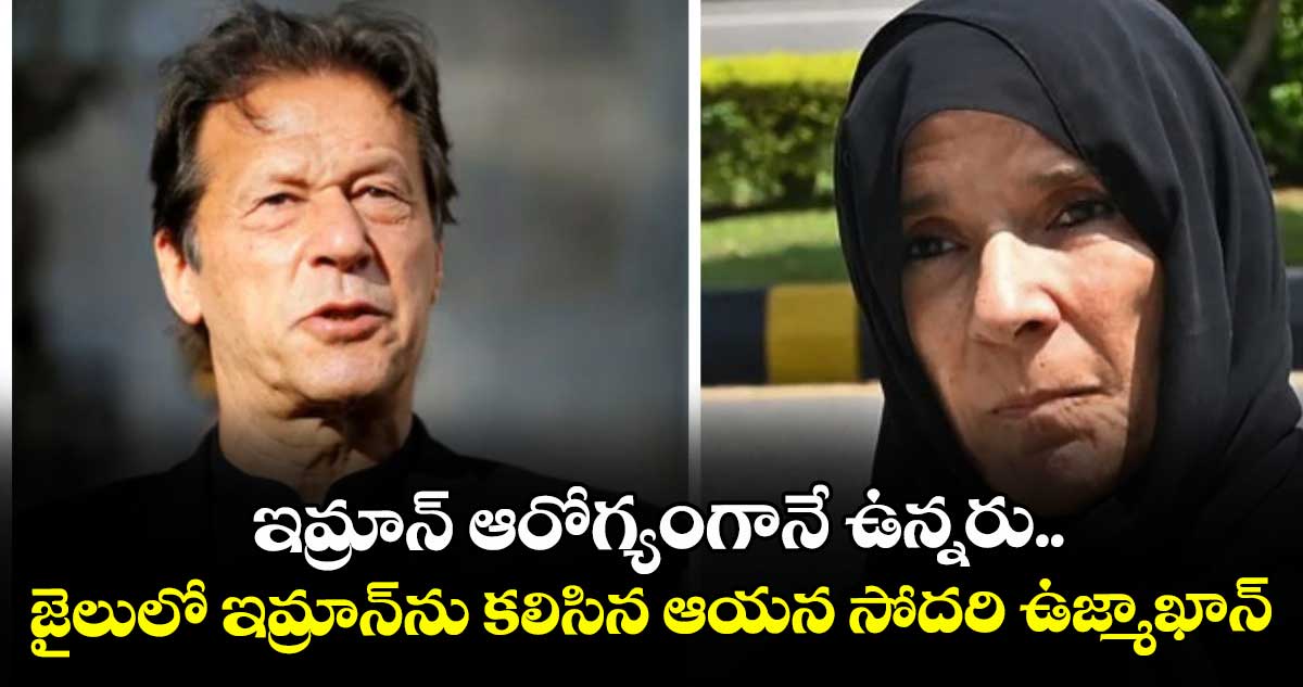 ఇమ్రాన్ ఆరోగ్యంగానే ఉన్నరు.. జైలులో ఇమ్రాన్⁭ను కలిసిన ఆయన సోదరి ఉజ్మాఖాన్