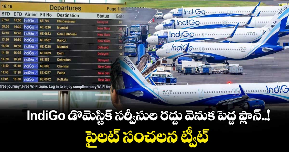 IndiGo డొమెస్టిక్ సర్వీసుల రద్దు వెనుక పెద్ద ప్లాన్..! పైలట్ సంచలన ట్వీట్..