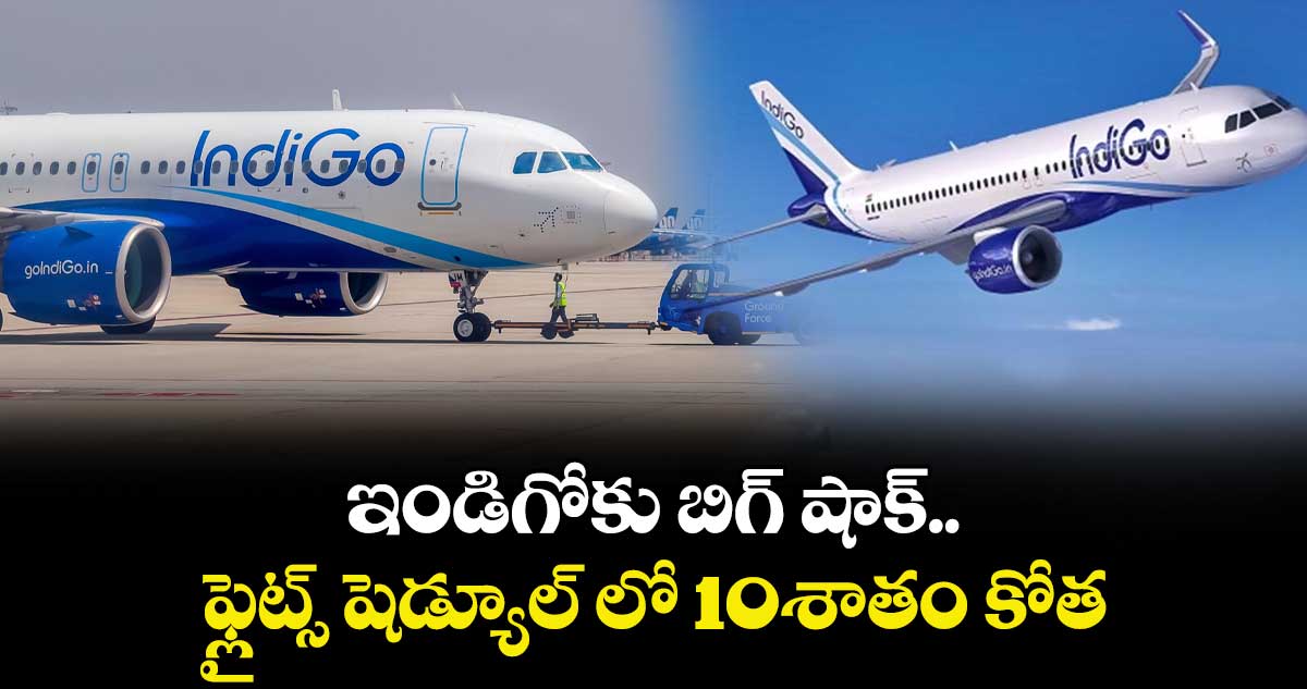 ఇండిగోకు బిగ్ షాక్.. ఫ్లైట్స్ షెడ్యూల్ లో 10శాతం కోత