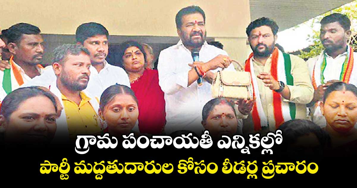 గ్రామ పంచాయతీ ఎన్నికల్లో ..పార్టీ మద్దతుదారుల కోసం లీడర్ల ప్రచారం