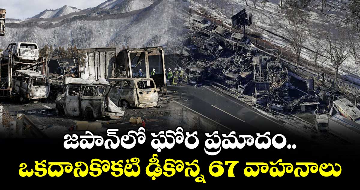 జపాన్లో ఘోర ప్రమాదం..  ఒకదానికొకటి ఢీకొన్న 67 వాహనాలు