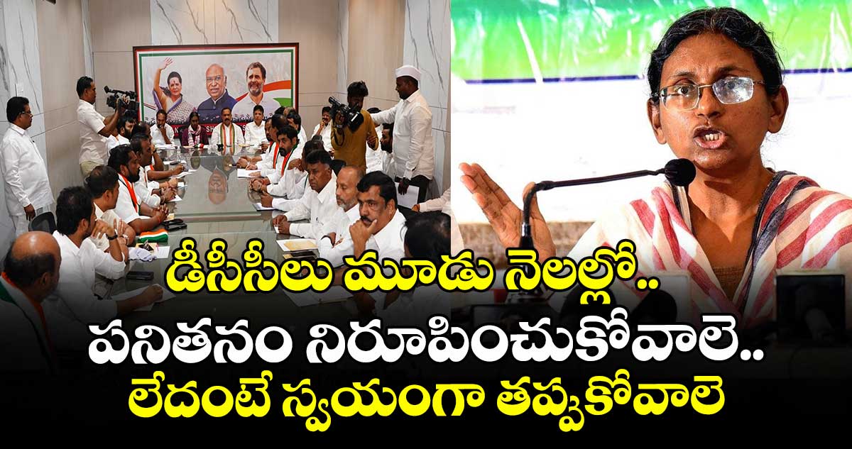 డీసీసీలు మూడు నెలల్లో పనితనం నిరూపించుకోవాలె..లేదంటే స్వయంగా తప్పుకోవాలె:మీనాక్షి నటరాజన్  