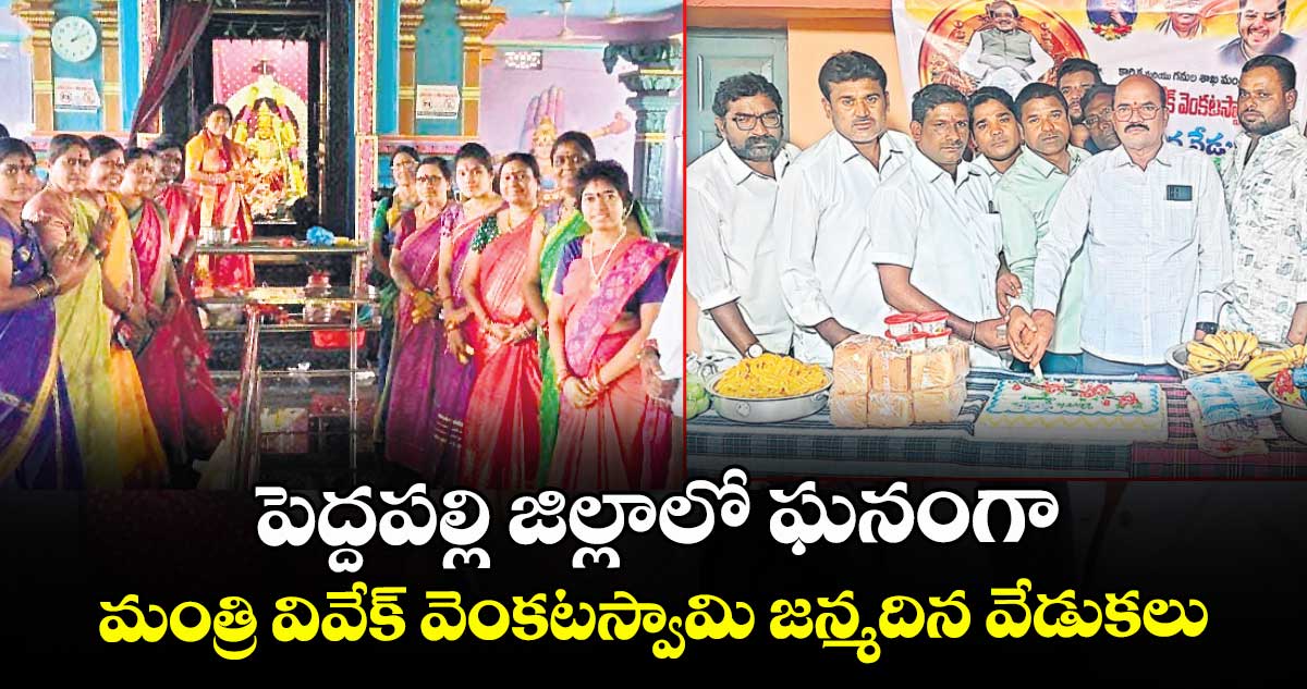 పెద్దపల్లి జిల్లాలో ఘనంగా మంత్రి వివేక్ వెంకటస్వామి జన్మదిన వేడుకలు 