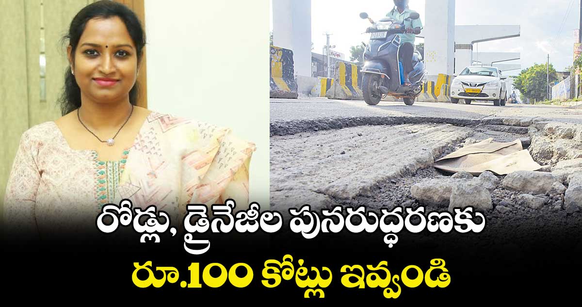 రోడ్లు, డ్రైనేజీల పునరుద్ధరణకు రూ.100 కోట్లు ఇవ్వండి : ఎంపీ కడియం కావ్య 