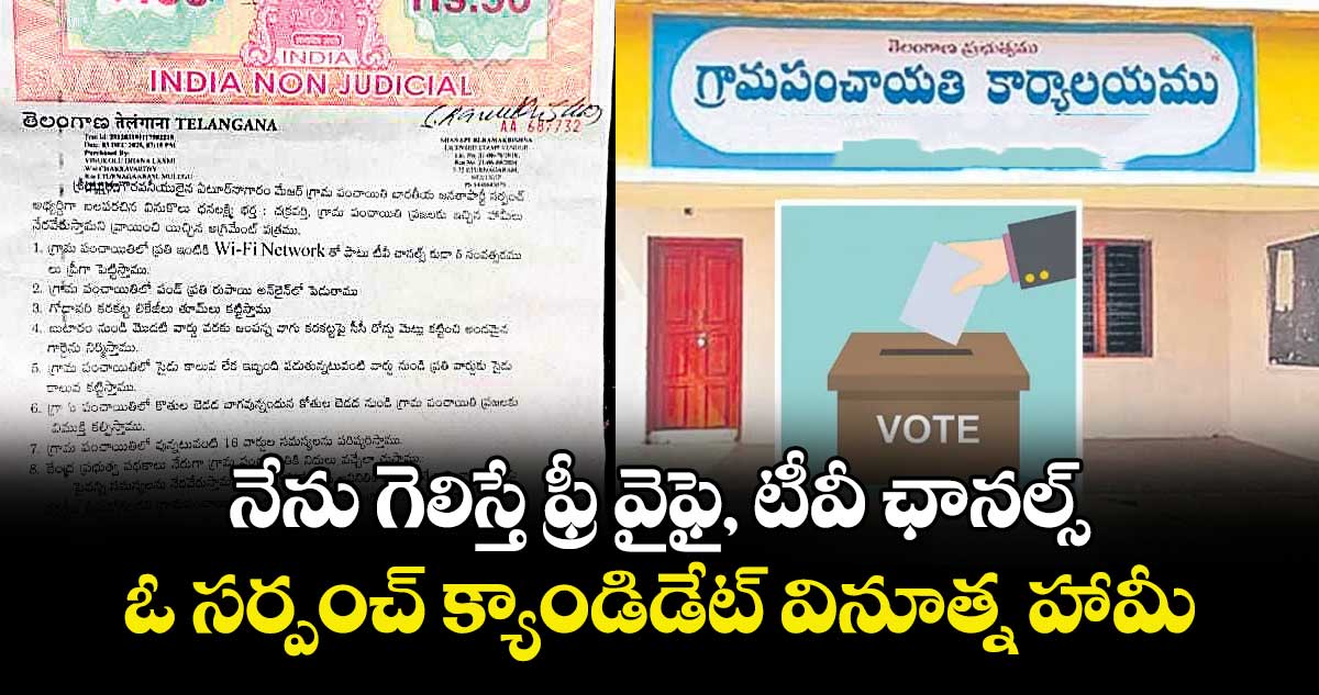 నేను గెలిస్తే ఫ్రీ వైఫై, టీవీ ఛానల్స్‌‌‌‌‌‌‌‌ ..ఓ సర్పంచ్‌‌‌‌‌‌‌‌ క్యాండిడేట్‌‌‌‌‌‌‌‌ వినూత్న హామీ