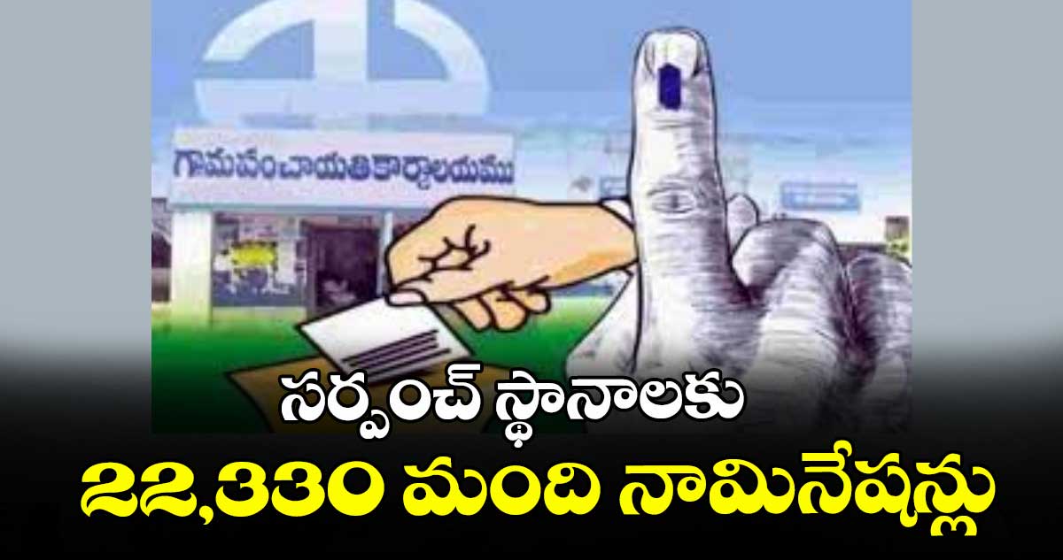 సర్పంచ్ స్థానాలకు 22,330 మంది నామినేషన్లు